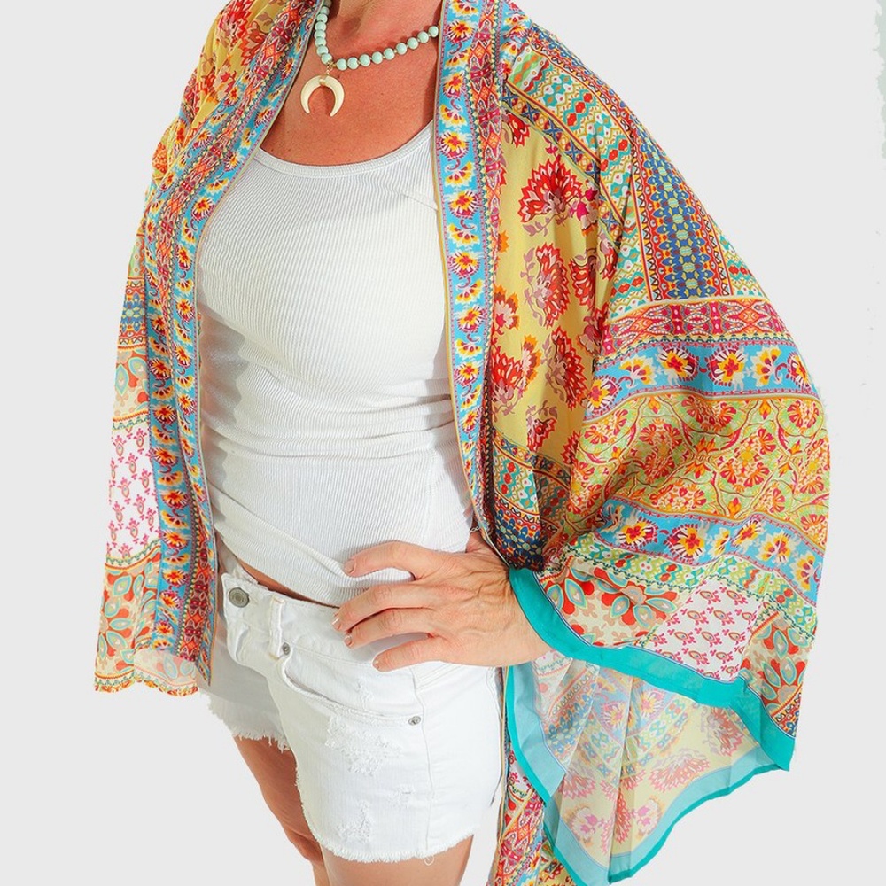 Sheer Print Kimono